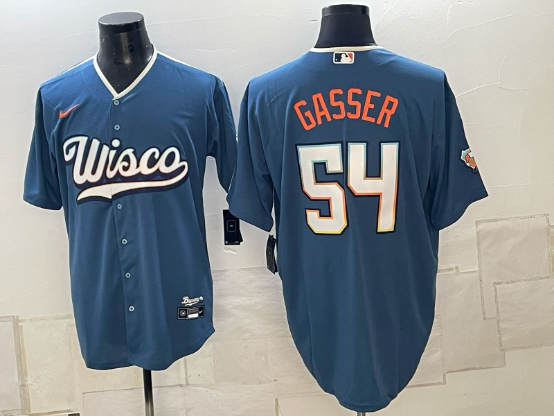 Men Milwaukee Brewers #54 Gasser blue Nike 2026 World Series MLB jersey 10230143